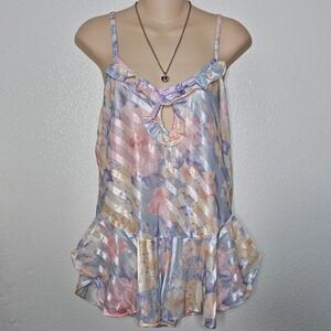 Vintage Pastel Floral Ruffle Romper Lingerie